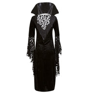 narrenwelt Kostüm Vamp Kleid KIRIA mit Stehkragen Damenkostüm Halloween Vamp Gr. 38 - 44