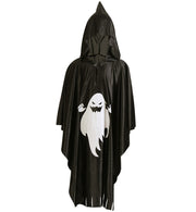 narrenwelt Kostüm Böser Geist 1tlg. mit Kapuze schwarz  Umhang Überwurf  Halloween  Gr 128/140