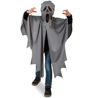 narrenwelt Kostüm Ghost  Geist mit Haube Kinder Umhang + Haube Halloween  Gespenst Gr: 128/140 + 152/164