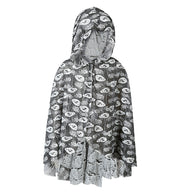 narrenwelt Kostüm Geist Wendecape mit Kapuze Ghost Kinder Umhang  Halloween  Gespenst Gr: 128/140 + 152/164