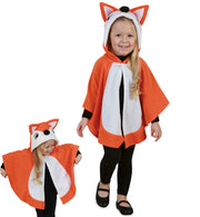 narrenwelt Kostüm Kostüm Cape Fuchs - Hellbraun mit Kapuze und niedlichem Gesicht Fasching Karneval 98-116