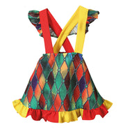 narrenwelt Kostüm Trägerrock Clowni Mädchen Baby Clown 92, 98, 104 Fasching Karneval