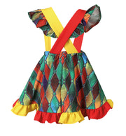 narrenwelt Kostüm Trägerrock Clowni Mädchen Baby Clown 92, 98, 104 Fasching Karneval