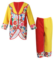 narrenwelt Kostüm Clown Knopfi Kinder Komplettkostüm Anzug 92 - 116