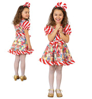 narrenwelt Kostüm Kleid Candy mit Haarreif zuckersüßes Kleid Mädchen 104-128