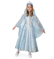 narrenwelt Kostüm Prinzessin Schnee Cape Eis blau Fasching 104/116 + 128/140