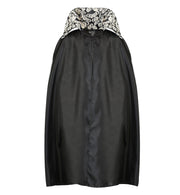 n‍arrenwelt Kostüm Lord Skull Cape Umhang schwarz mit Riesenkragen 128 -164 Halloween Motto Party