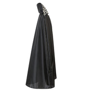 n‍arrenwelt Kostüm Lord Skull Cape Umhang schwarz mit Riesenkragen 128 -164 Halloween Motto Party