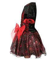 narrenwelt Edel Hexe Ilvy Hexe Kind Kleid Pannesamt viele Details Halloween 104 - 140