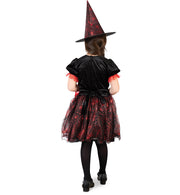 narrenwelt Edel Hexe Ilvy Hexe Kind Kleid Pannesamt viele Details Halloween 104 - 140