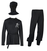 narrenwelt Kostüm Ninja - 2tlg. Anzug Oberteil + Hose schwarz für Kinder Größe: 128 - 140