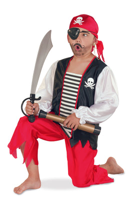 narrenwelt Kostüm Pirat Set 2tlg mit Kopftuch Piraten Kinderkostüm 104-152