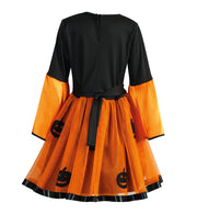 narrenwelt Kostüm Hexe Kinder Halloween Kürbis  128+140