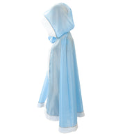 narrenwelt Kostüm Cape Elisa Königin 1tlg. mit Kapuze hellblau