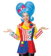 narrenwelt Kostüm Clownjacke Pompon Clown Damen Jacke Party Event Fasching