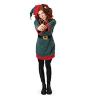 narrenwelt Kostüm Elfie Elfe Weihnachtself Damen Kleid Weihnachten Nikolaus
