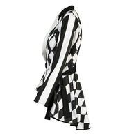 narrenwelt Jacke Pantomima Kostümjacke Schwarz-Weißer Muster-Mix Harlekin Zirkus Fasching Cosplay