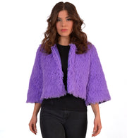 narrenwelt Jacke Violet Glamour Oberteil in Flausch Lila Party Fasching Cosplay