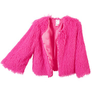 narrenwelt Jacke Fluffy Glamour Oberteil in Flausch Pink Party Fasching Cosplay