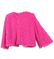narrenwelt Jacke Fluffy Glamour Oberteil in Flausch Pink Party Fasching Cosplay