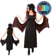 narrenwelt Kostüm Hexe Wings – LED Kleid Wings – Faszinierende Leuchtkraft mit einem Hauch Magie Damen Motto Party Event Fasching Karneval