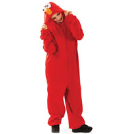 narrenwelt Kostüm Kuschelmonster Overall rot Kapuze Augen und Nase Cosplay Fasching L + XXL