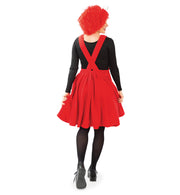 narrenwelt Latzrock Elmi  Kleid Damen Trägerrock rot  Clown Zirkus Motto Party Event Cosplay Fasching S-L