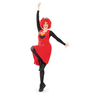narrenwelt Latzrock Elmi  Kleid Damen Trägerrock rot  Clown Zirkus Motto Party Event Cosplay Fasching S-L