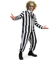 narrenwelt Kultiger Lottergeist-Anzug – schriller Gruselspaß im Streifenlook Geist Halloween Fasching Motto Party Event Cosplay L + XL