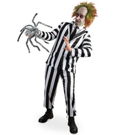 narrenwelt Kultiger Lottergeist-Anzug – schriller Gruselspaß im Streifenlook Geist Halloween Fasching Motto Party Event Cosplay L + XL