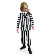 narrenwelt Kultiger Lottergeist-Anzug – schriller Gruselspaß im Streifenlook Geist Halloween Fasching Motto Party Event Cosplay L + XL