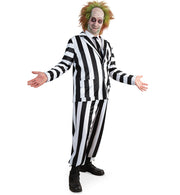 narrenwelt Kultiger Lottergeist-Anzug – schriller Gruselspaß im Streifenlook Geist Halloween Fasching Motto Party Event Cosplay L + XL