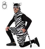 narrenwelt Kostüm Zebra Overall im Streifenlook  Fasching Motto Party Event Cosplay M-XL