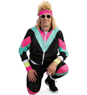 narrenwelt Kostüm Jogginganzug schwarz 80er Jahre Style: Party Event Fasching