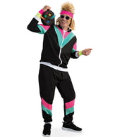 narrenwelt Kostüm Jogginganzug schwarz 80er Jahre Style: Party Event Fasching