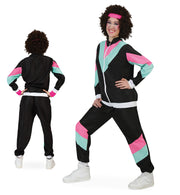 narrenwelt Kostüm Jogginganzug schwarz 80er Jahre Style: Party Event Fasching