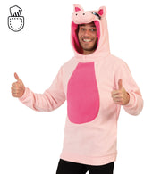 narrenwelt Kostüm Schweinchen Schwein Hoodie Party Event Fasching Unisex Adult