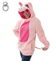 narrenwelt Kostüm Schweinchen Schwein Hoodie Party Event Fasching Unisex Adult