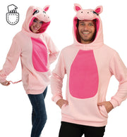 narrenwelt Kostüm Schweinchen Schwein Hoodie Party Event Fasching Unisex Adult
