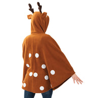 narrenwelt Kostüm Cape Reh Poncho Damen Erwachsene Fasching Karneval