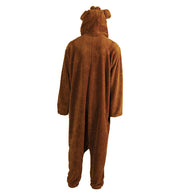 narrenwelt Kostüm Teddy Overall Bär mit Kapuze Augen Ohren Nase und Schleife Unisex Tier Overall Teddy Bär Fasching Motto Party Event Cosplay