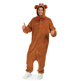 narrenwelt Kostüm Teddy Overall Bär mit Kapuze Augen Ohren Nase und Schleife Unisex Tier Overall Teddy Bär Fasching Motto Party Event Cosplay