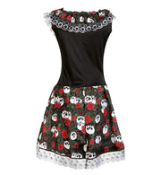 narrenwelt Kostüm Carina  Kleid mex Totentag Tag der Toten Halloween Fasching Gr. 36 - 40