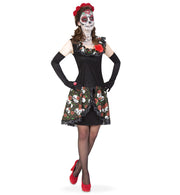 narrenwelt Kostüm Carina  Kleid mex Totentag Tag der Toten Halloween Fasching Gr. 36 - 40