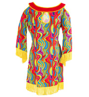 narrenwelt Hippie Liz Damenkostüm Damen Kleid 1tlg. Gr. 34 - 42