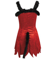 narrenwelt Teufel Teufelskleid Teufelin Kostüm mit Arm- und Beinstulpen Halloween Damen