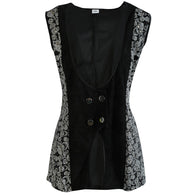 narrenwelt Kostüm Skull-Weste  Damen Weste mit Totenkopf Piratin Halloween