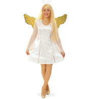 narrenwelt Kostüm Engel Damen Kleid-Gr. 36 - 42 Weihnachten Fasching