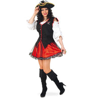 narrenwelt Kostüm Piratin Joyce Weste mit Rock in Gr. 34-40 für Karneval/Fasching und Mottopartys