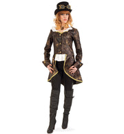 narrenwelt Kostüm Leonore Damen Jacke mit Bluseneinsatz Steampunk Gr. 36-42
